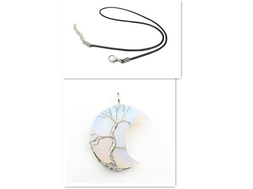 Cross-Border New Handmade Necklace Jewelry Moon Natural Crystal Stone