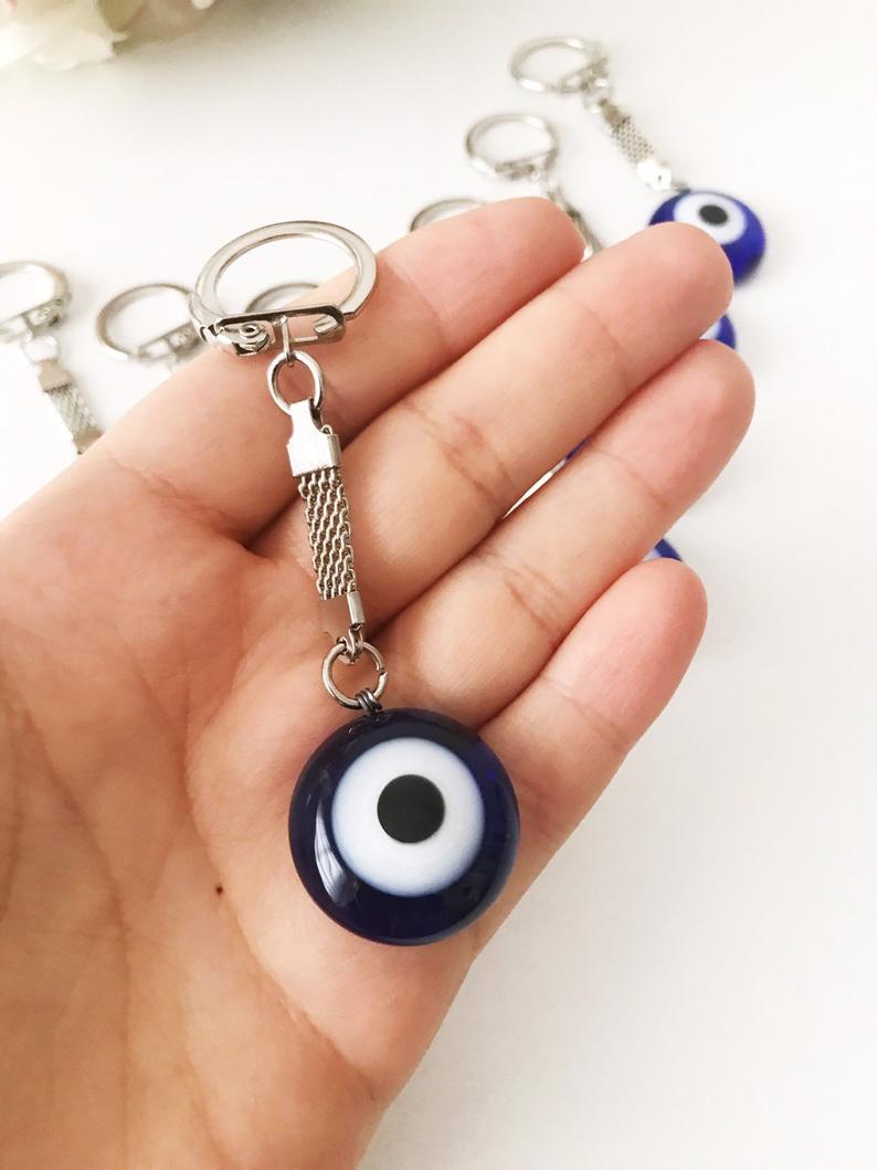 Greek evil eye plain keychain