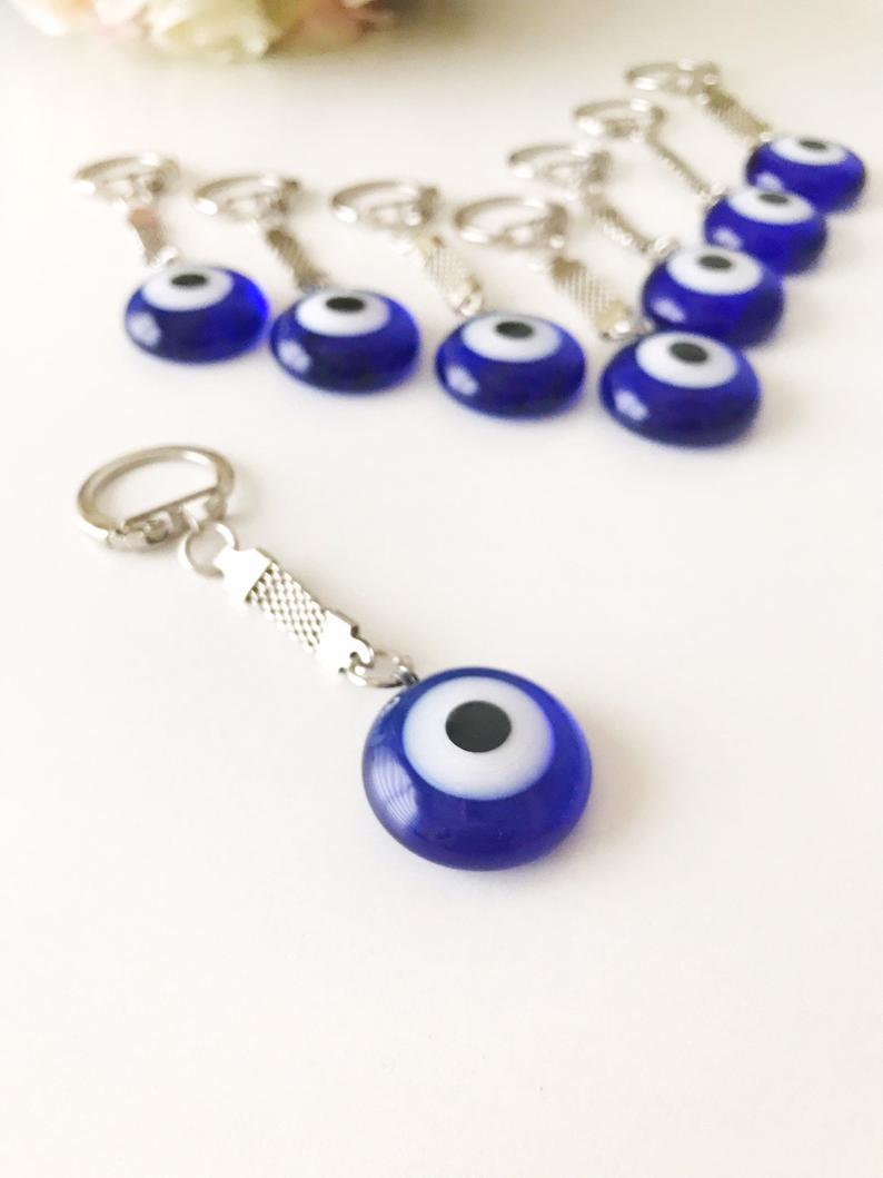 Greek evil eye plain keychain