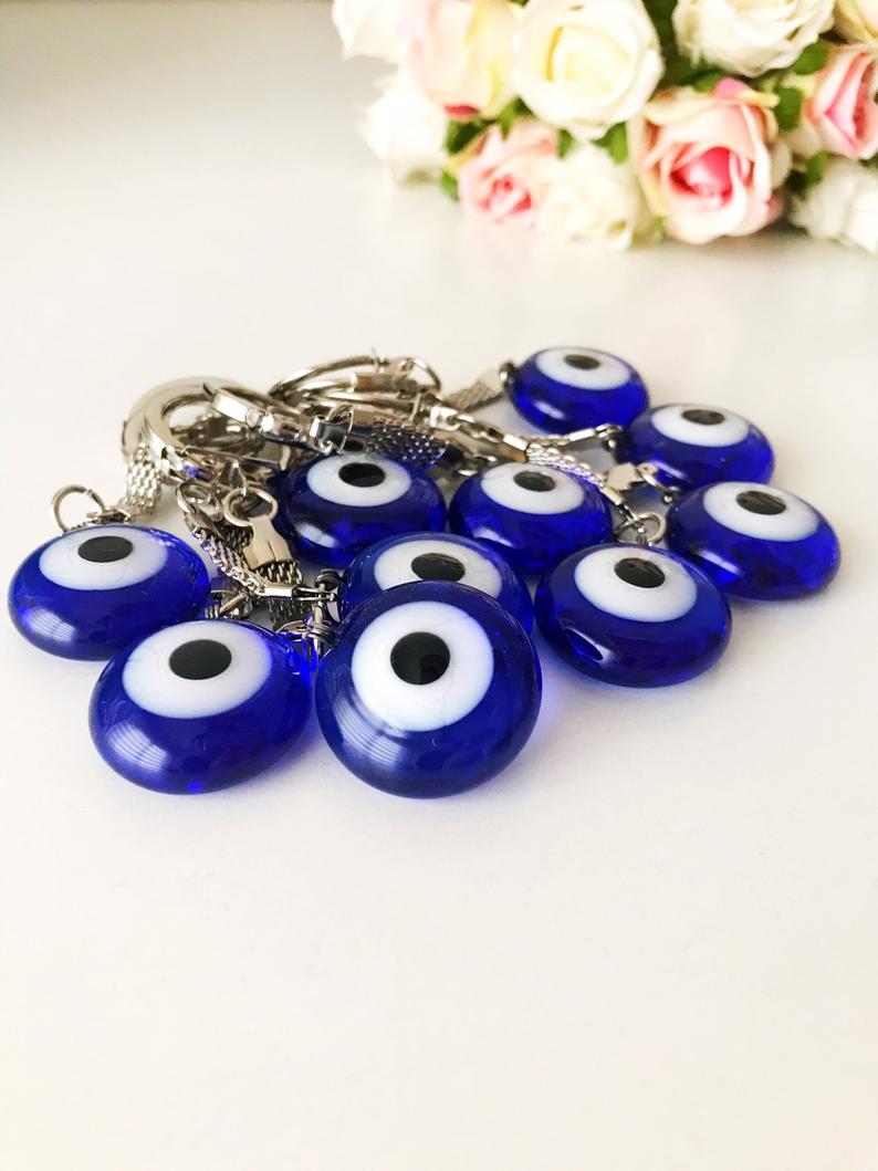 Greek evil eye plain keychain