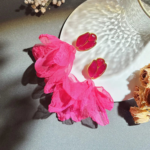Handmade Cotton Long Tassel Earrings