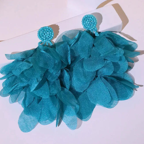 Handmade Cotton Long Tassel Earrings
