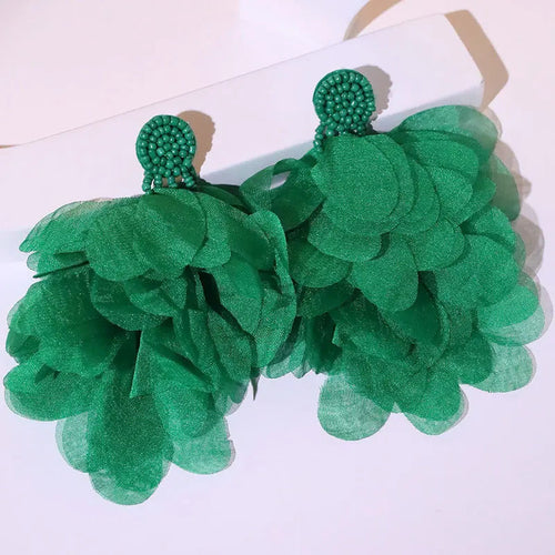 Handmade Cotton Long Tassel Earrings