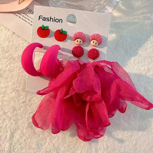 Handmade Cotton Long Tassel Earrings