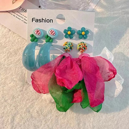 Handmade Cotton Long Tassel Earrings