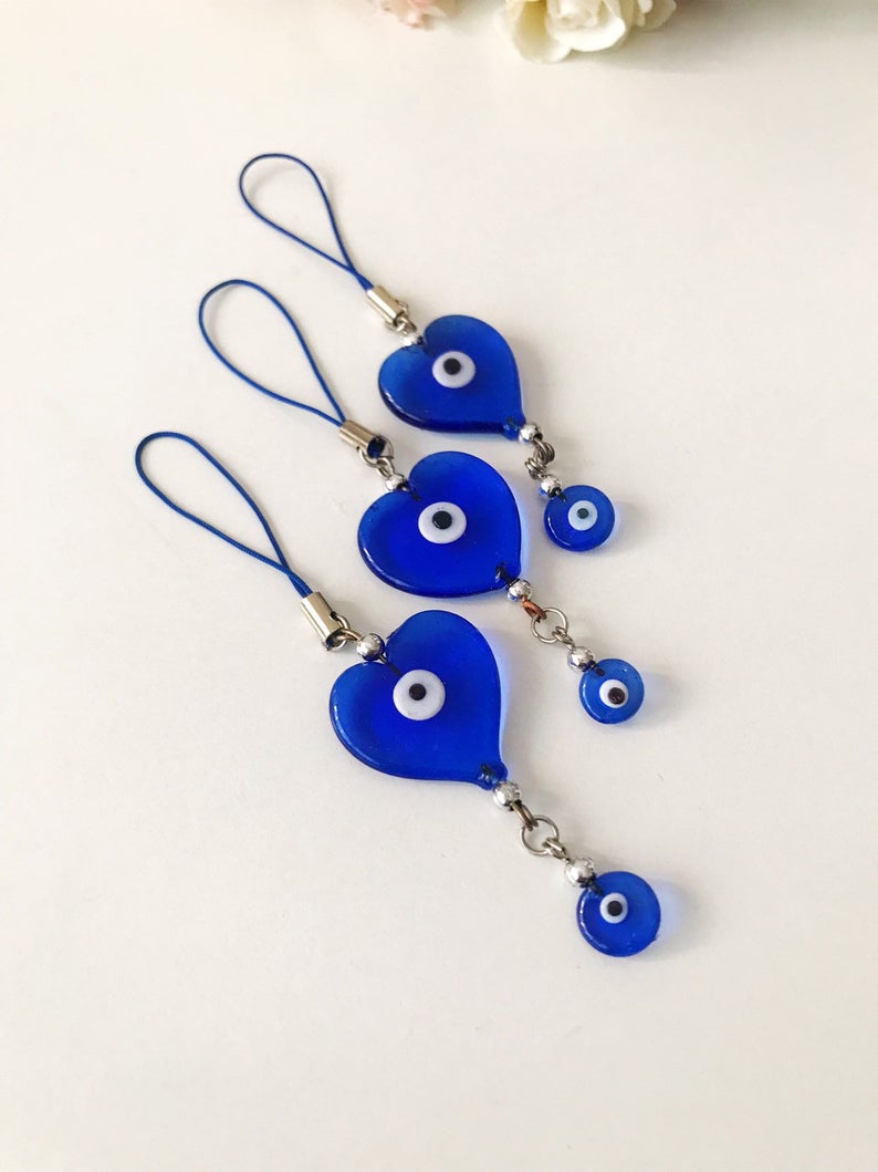 Tiny evil eye car mirror love charm