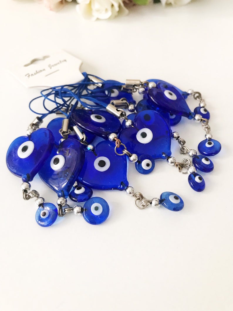 Tiny evil eye car mirror love charm