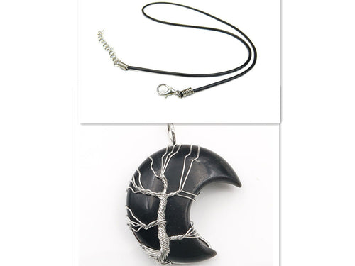 Cross-Border New Handmade Necklace Jewelry Moon Natural Crystal Stone