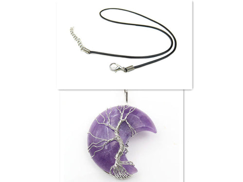 Cross-Border New Handmade Necklace Jewelry Moon Natural Crystal Stone