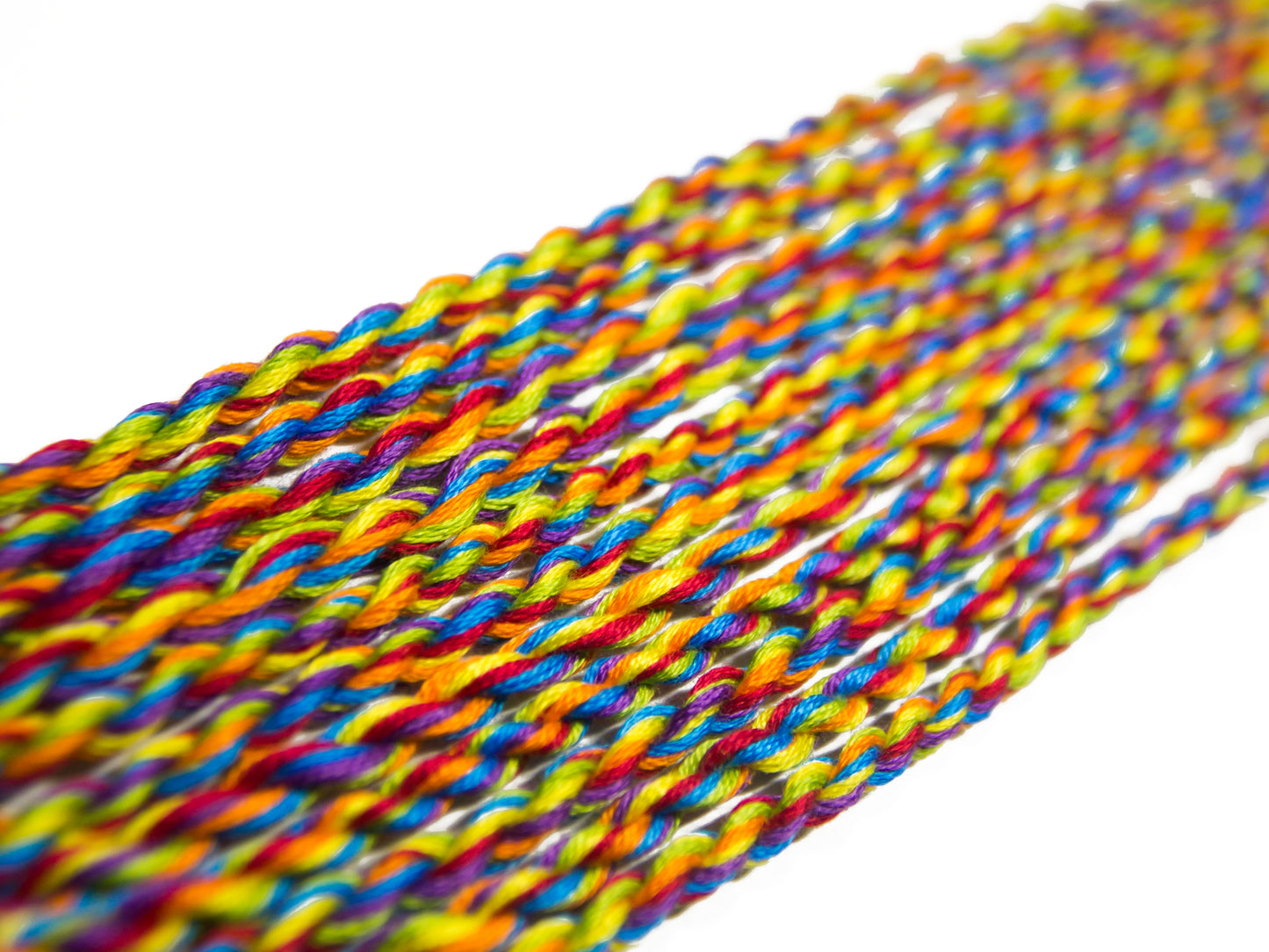 Neon Rainbow Friendship Bracelet, Adjustable Cotton Bracelet