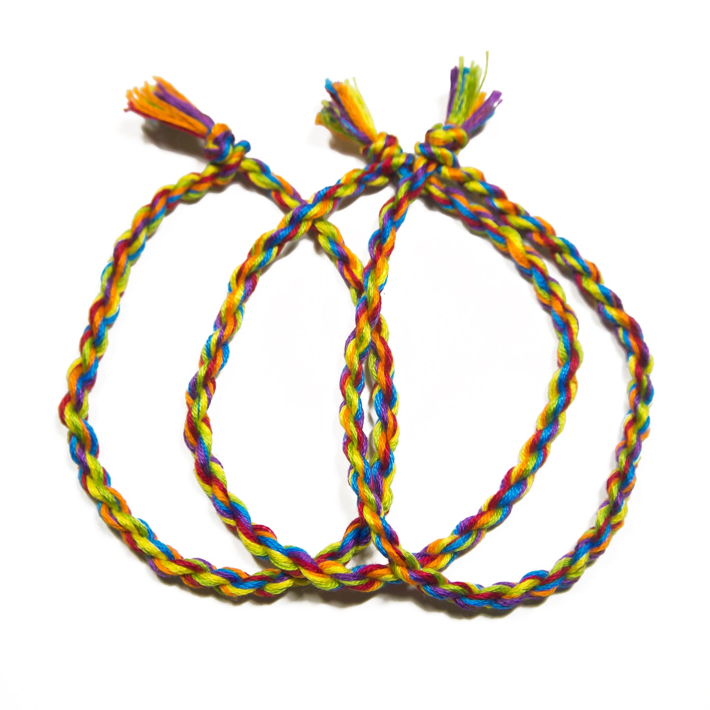 Neon Rainbow Friendship Bracelet, Adjustable Cotton Bracelet
