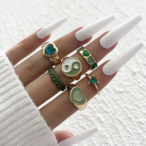 Sweet Tai Love Oil Dripping Ring Set