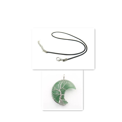 Cross-Border New Handmade Necklace Jewelry Moon Natural Crystal Stone