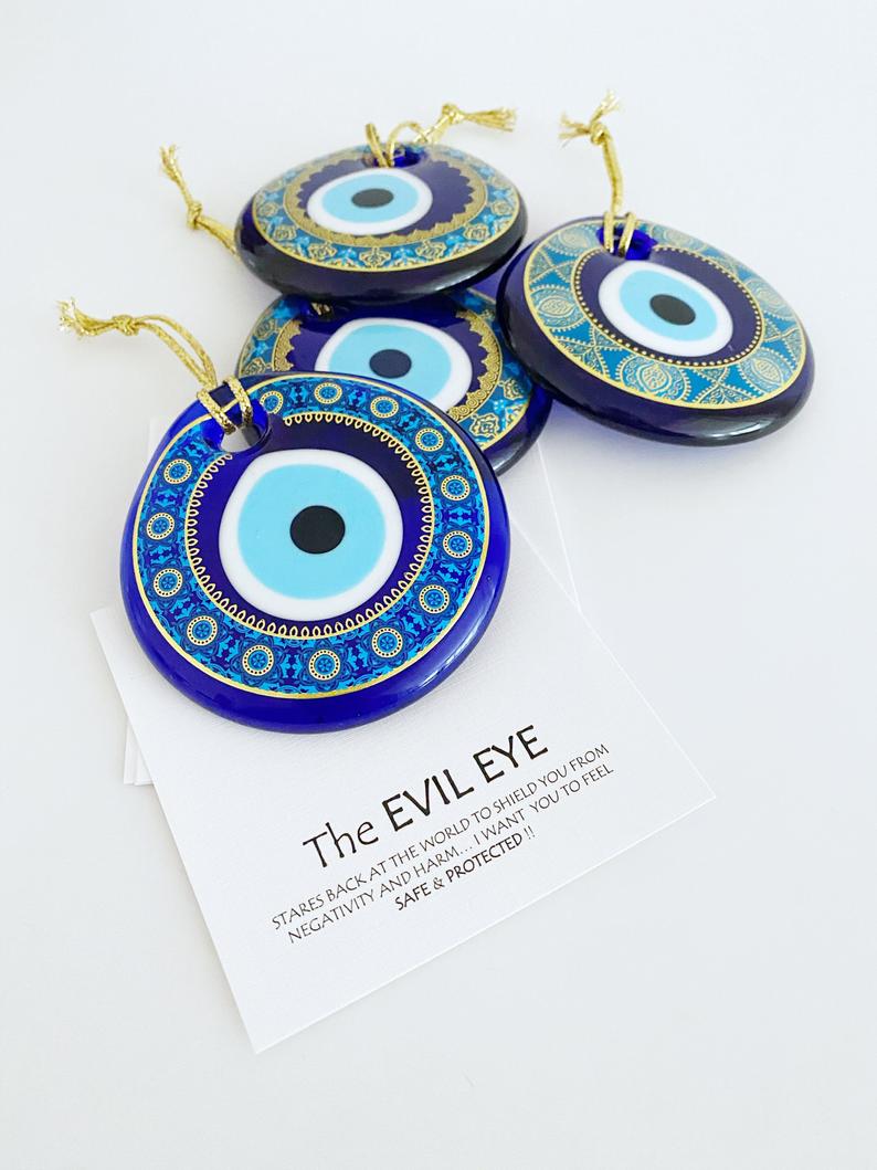 Evil Eye Bead, 7cm, Unique Evil Eye Bead, Hand painted Evil Eye,