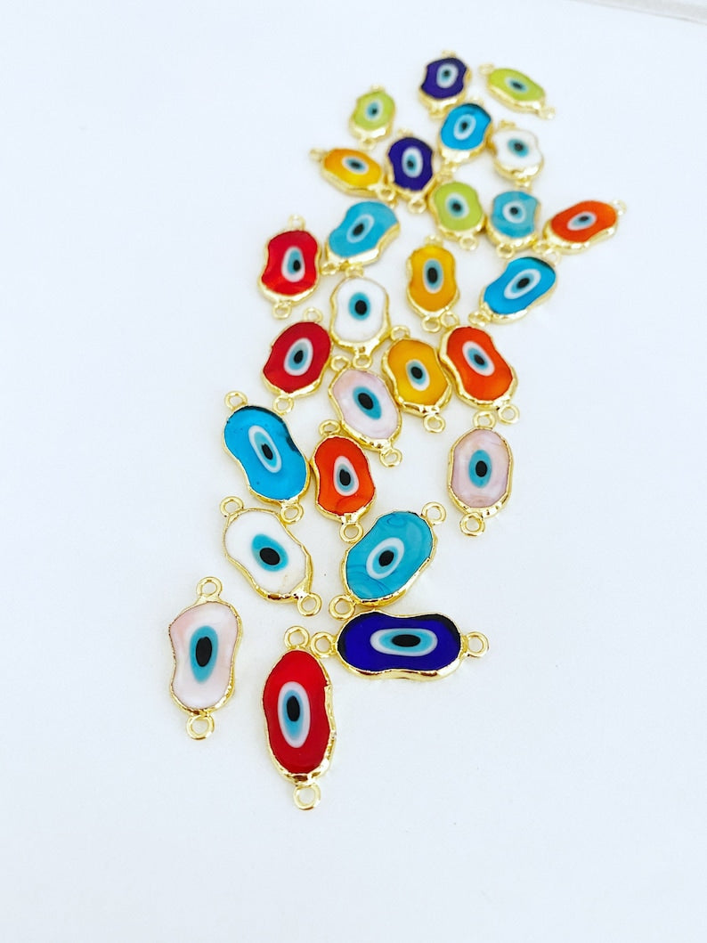 Blue Evil Eye Murano Bead, Abstract Glass Beads, Handmade Murano Beads