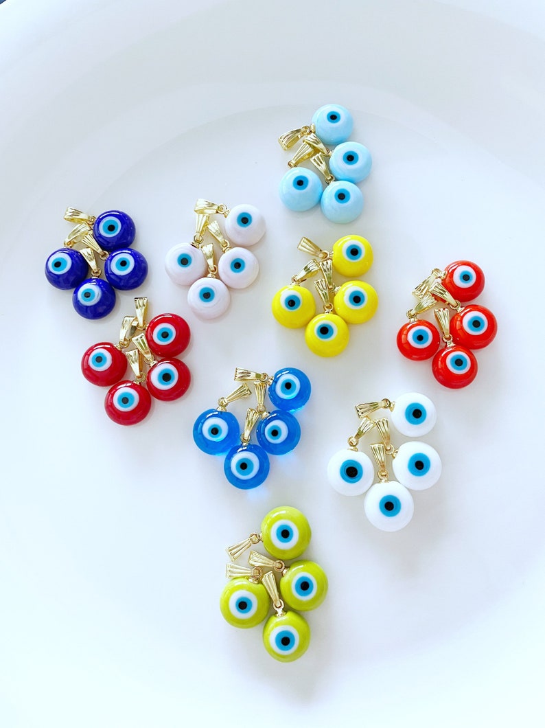 Handmade Murano Bead, Evil Eye Bead with Gold Hook, Evil Eye Necklace