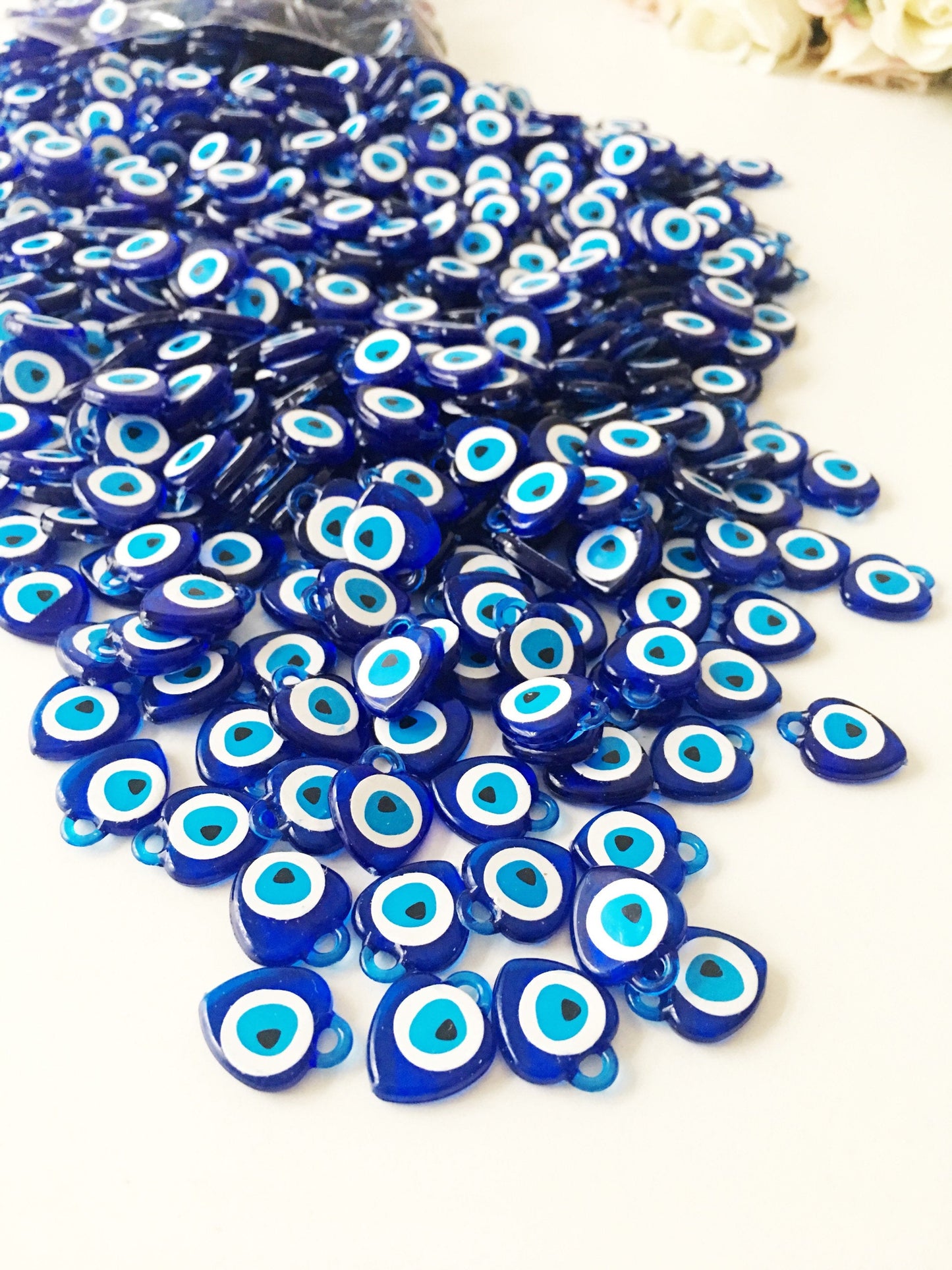 100 pcs Blue evil eye charm, unique wedding favors, party favors,