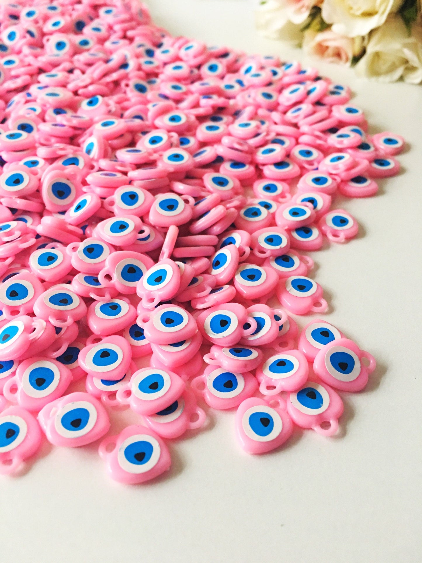 Unique evil eye wedding favor, 100 pcs, evil eye plastic resin beads,