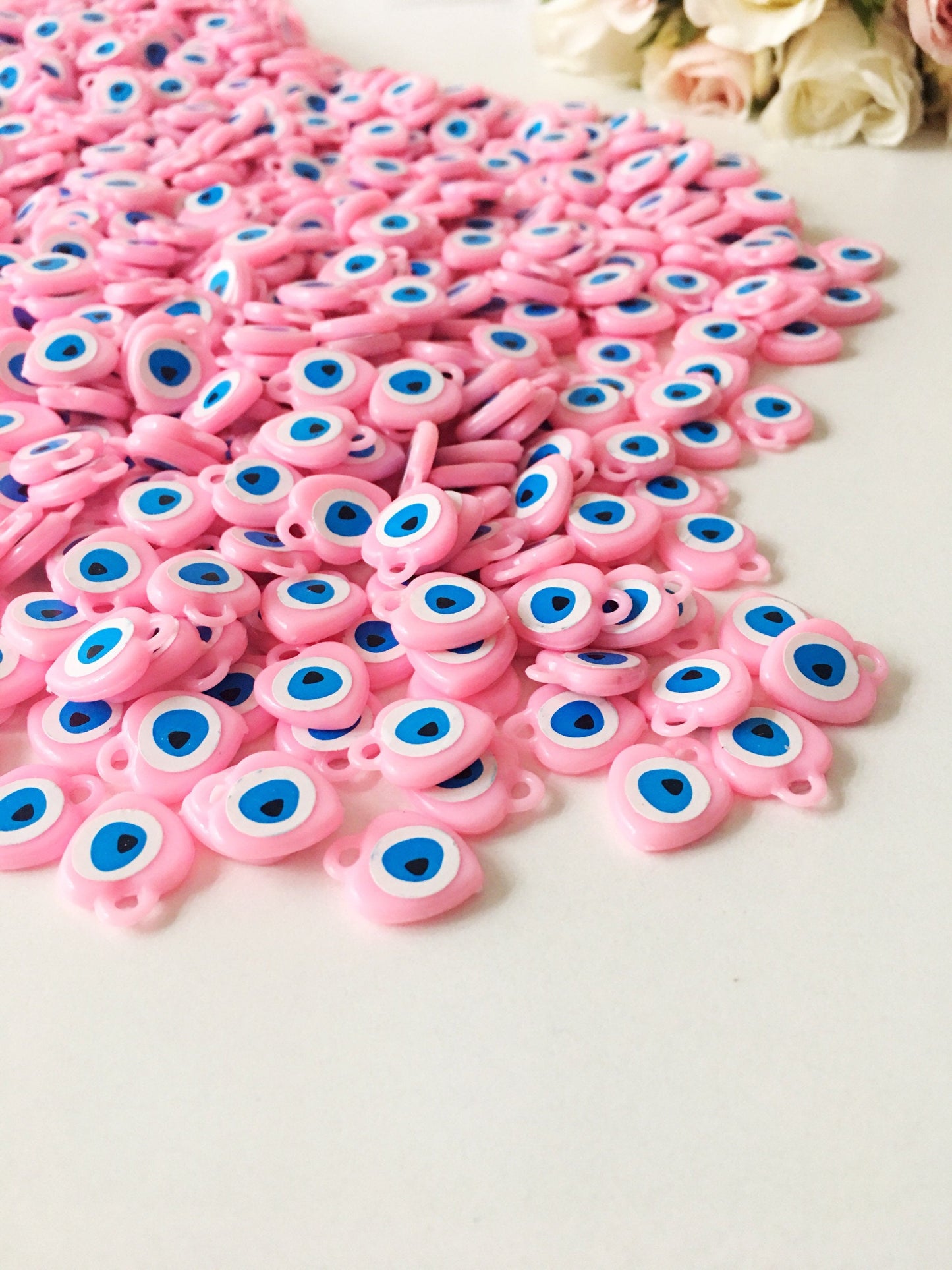 Unique evil eye wedding favor, 100 pcs, evil eye plastic resin beads,