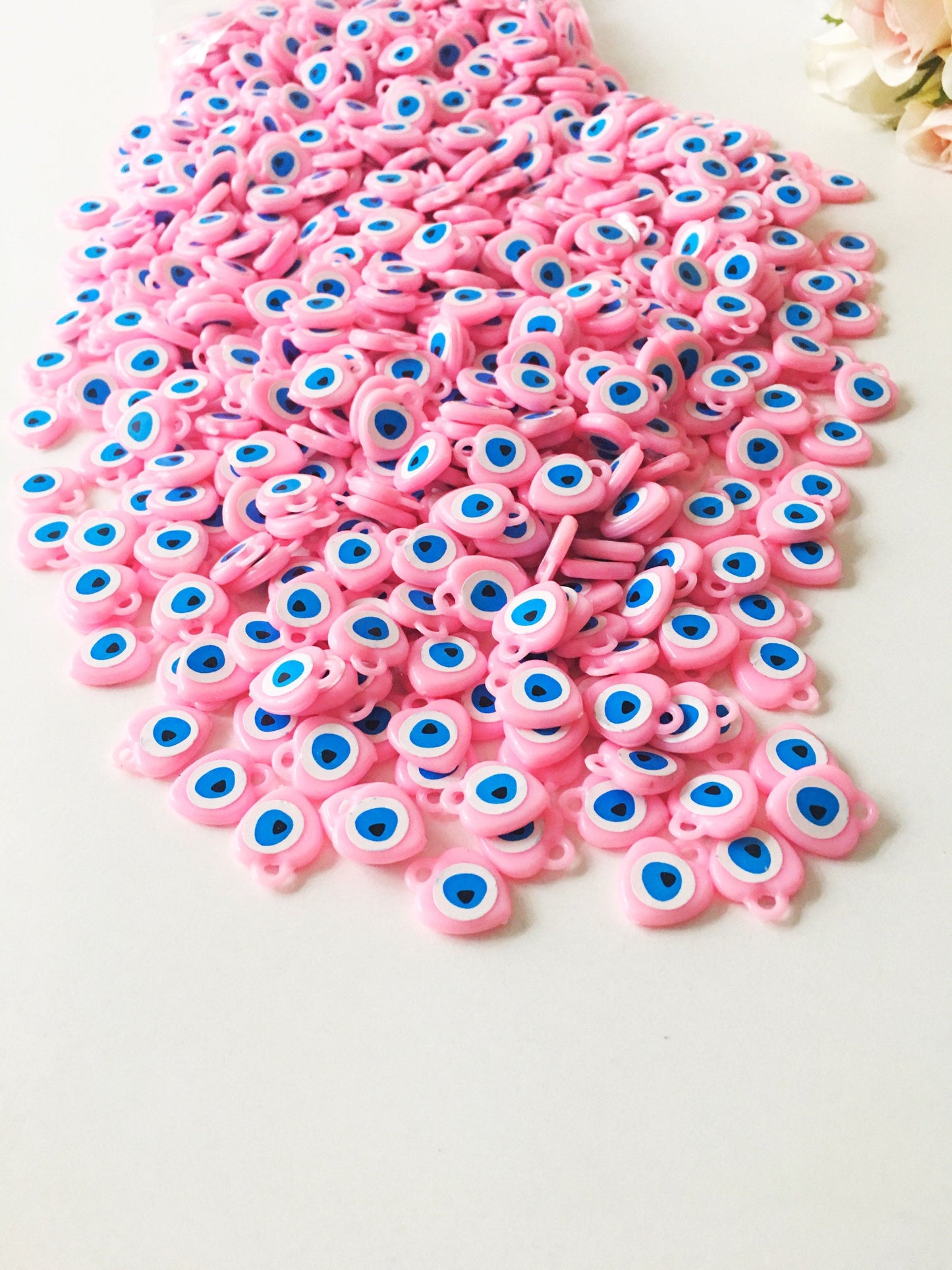 Unique evil eye wedding favor, 100 pcs, evil eye plastic resin beads,