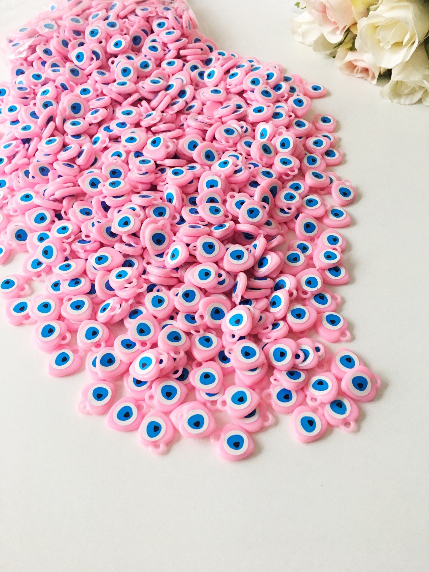 Unique evil eye wedding favor, 100 pcs, evil eye plastic resin beads,