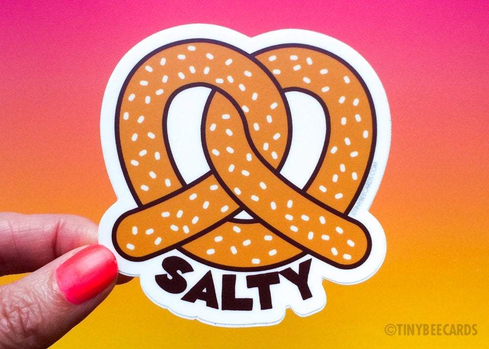 Pretzel Vinyl Sticker "Salty"