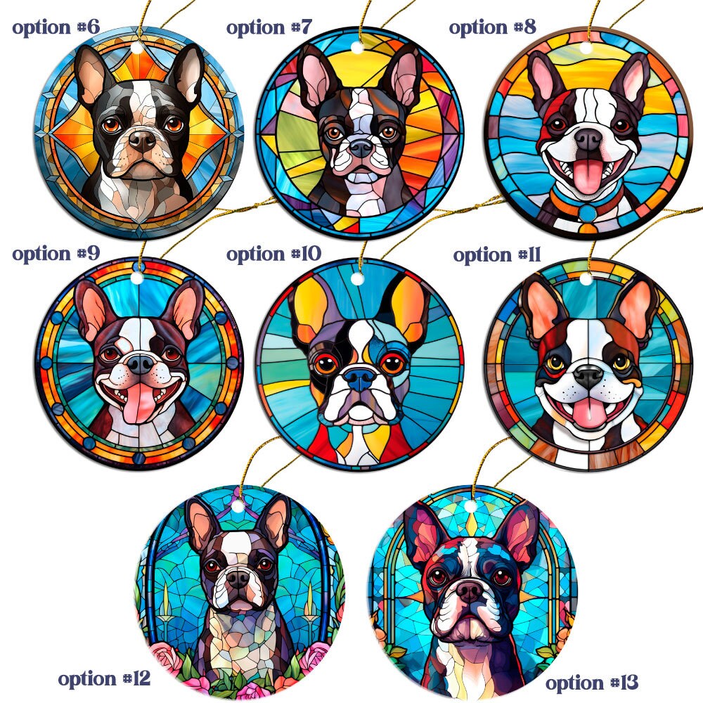 Boston Terrier Jewelry - Stained Glass Style Necklaces, Earrings and