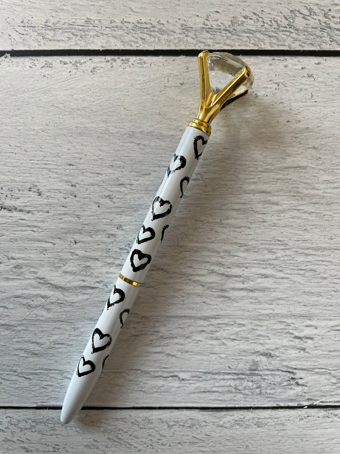 Heart Gem Pen in Gift Box | Jewel-Topped Gift Pen | Box Reads "Sealed