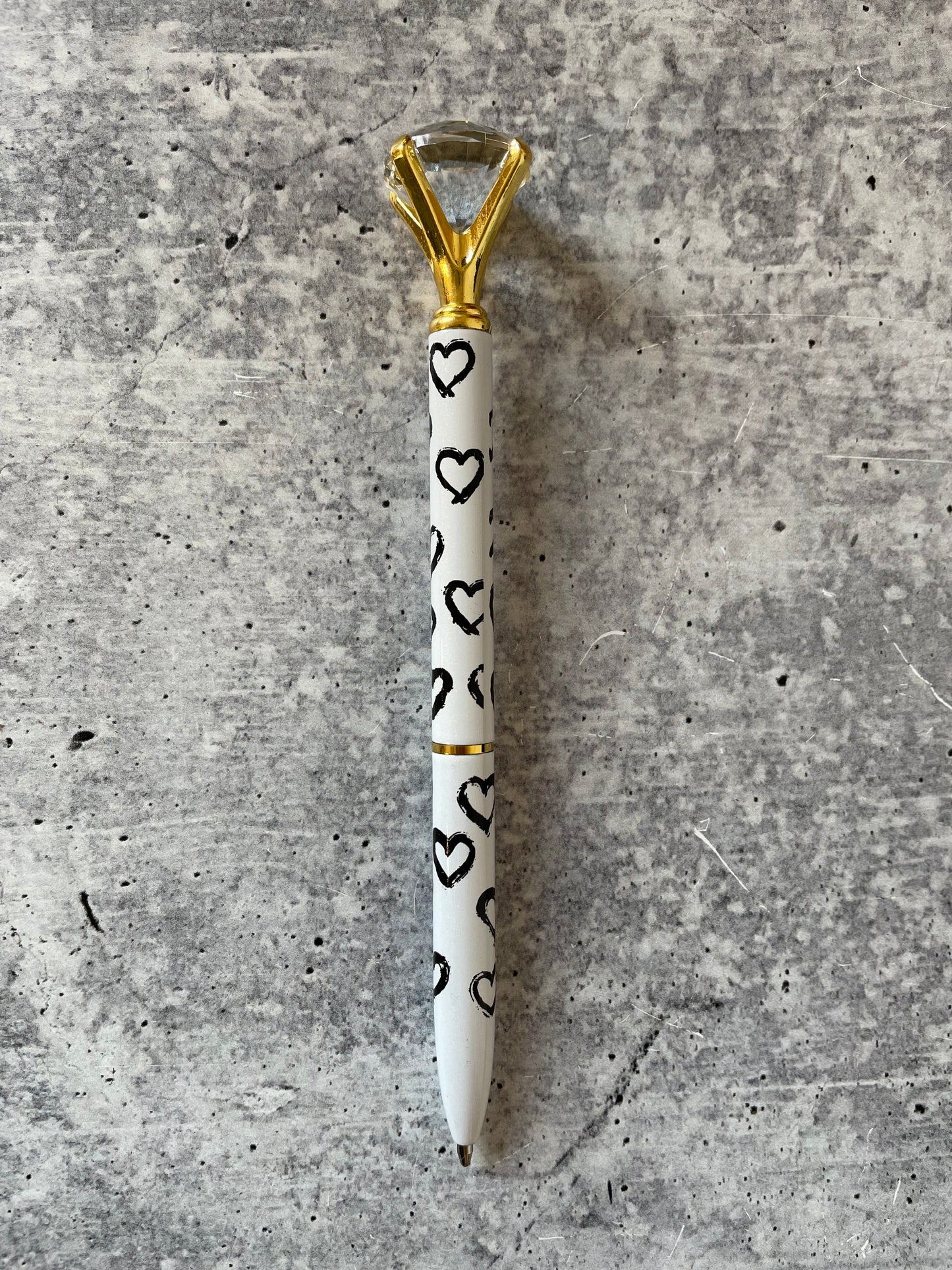 Heart Gem Pen in Gift Box | Jewel-Topped Gift Pen | Box Reads "Sealed