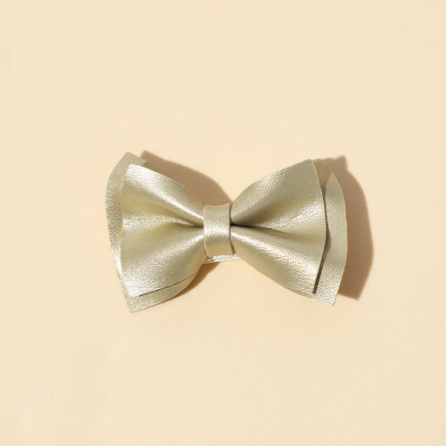 Girls Plain Solid Color Bow Tie Hair Clips Handmade Cloth Accessory