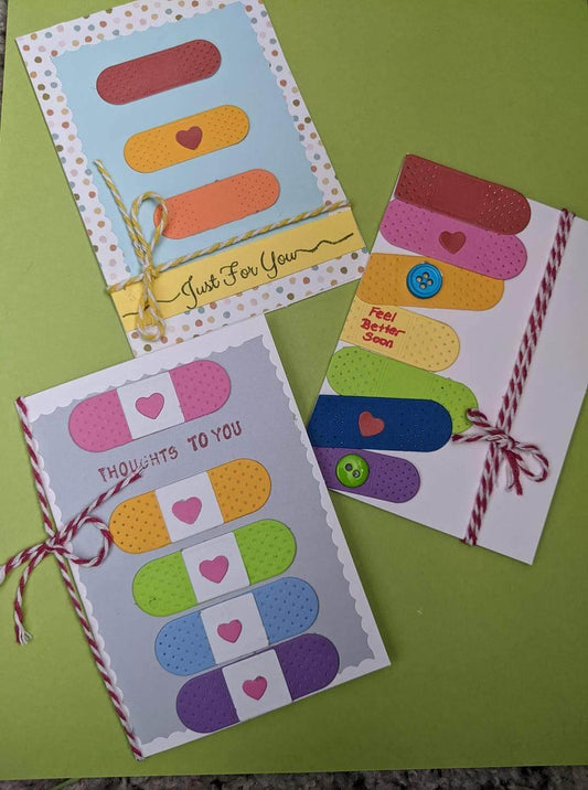 Set of 3 Handmade Thinking of you/Get Well cards