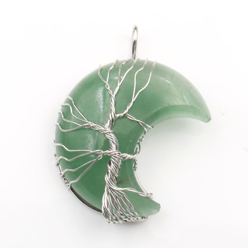 Cross-Border New Handmade Necklace Jewelry Moon Natural Crystal Stone