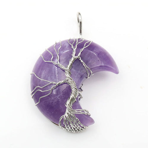 Cross-Border New Handmade Necklace Jewelry Moon Natural Crystal Stone