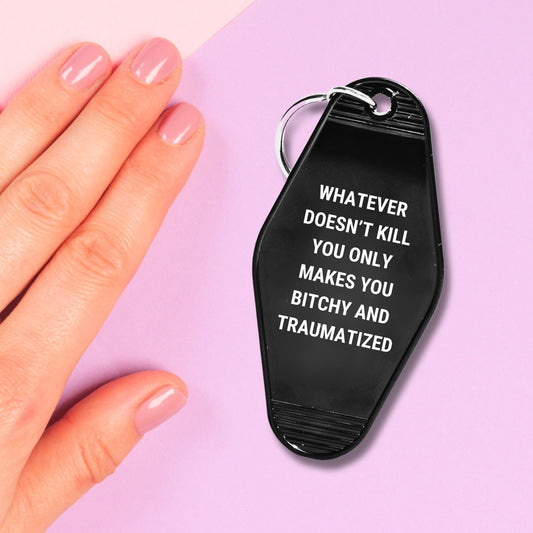 All I Need Is Coffee And Mascara We Ride at Midnight Motel Keychain