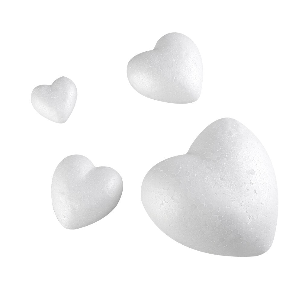 6/8.5/10/15cm Heart Foam Mould White Craft Balls