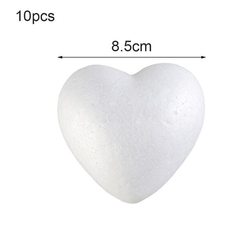 6/8.5/10/15cm Heart Foam Mould White Craft Balls