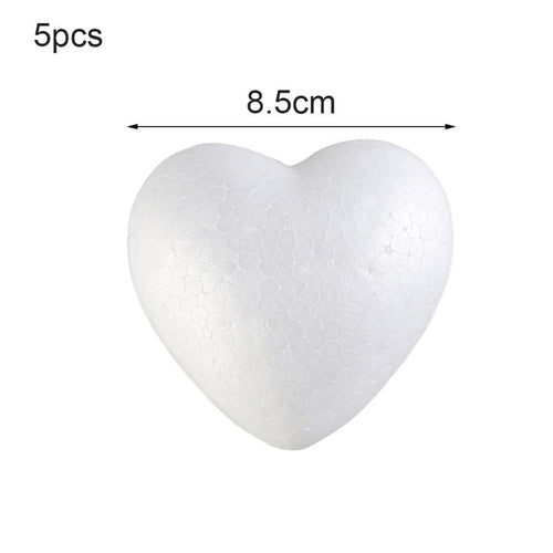 6/8.5/10/15cm Heart Foam Mould White Craft Balls