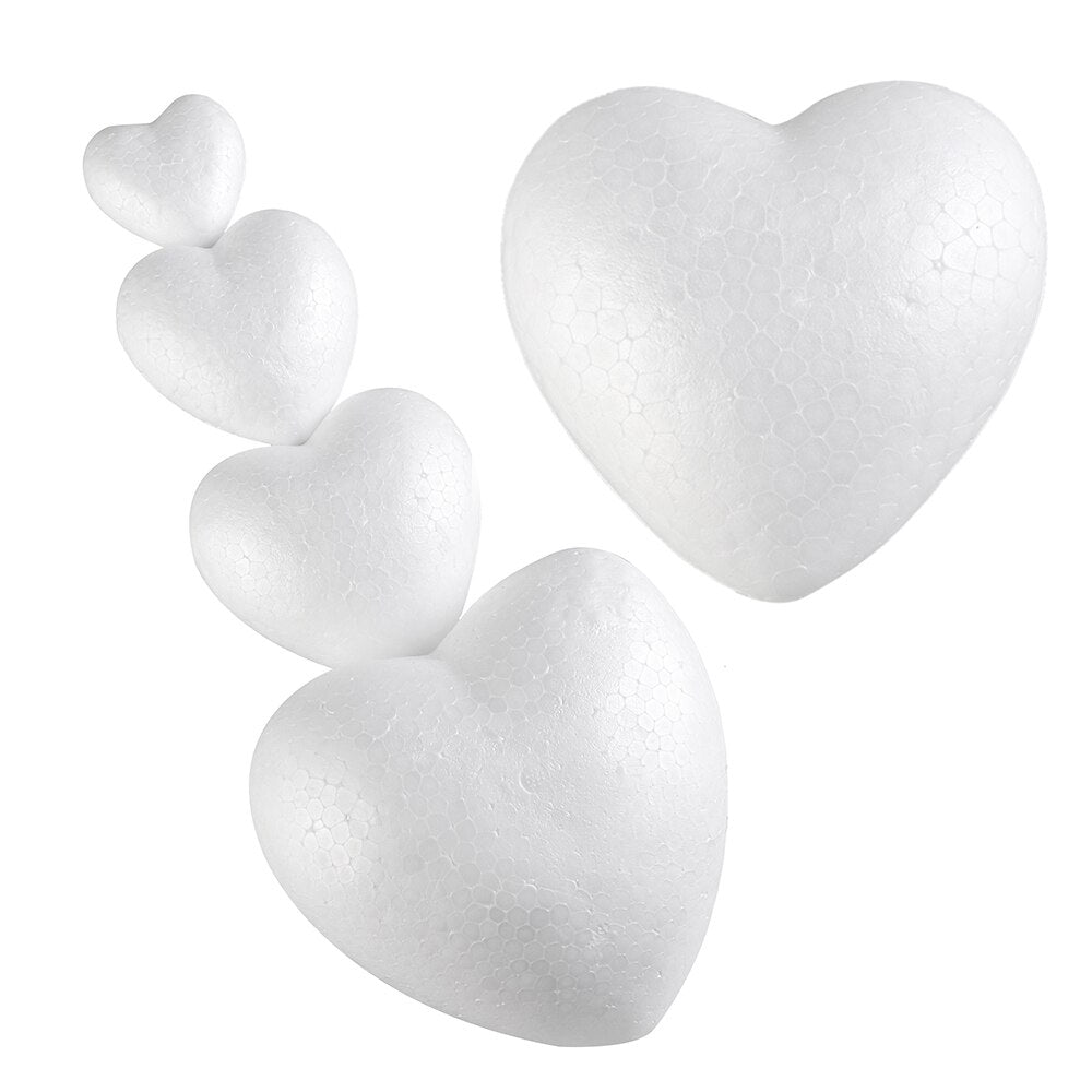 6/8.5/10/15cm Heart Foam Mould White Craft Balls