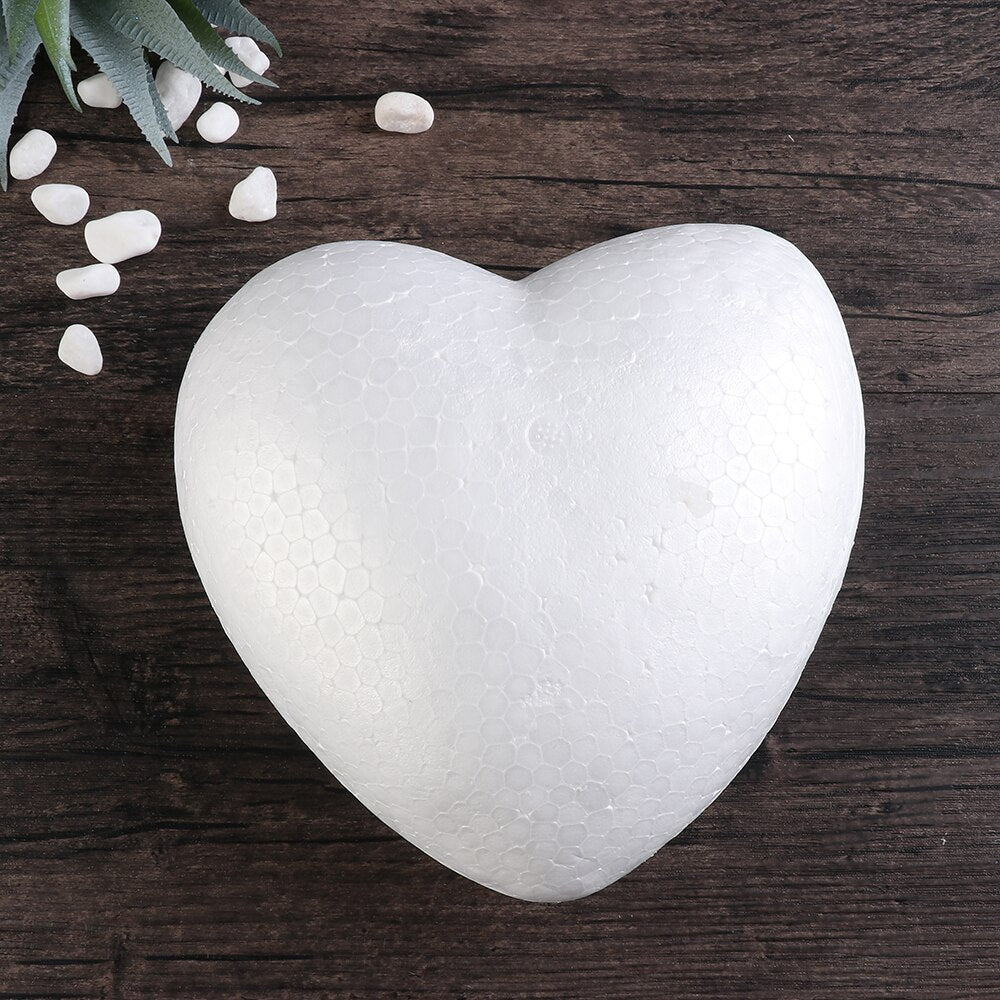 6/8.5/10/15cm Heart Foam Mould White Craft Balls