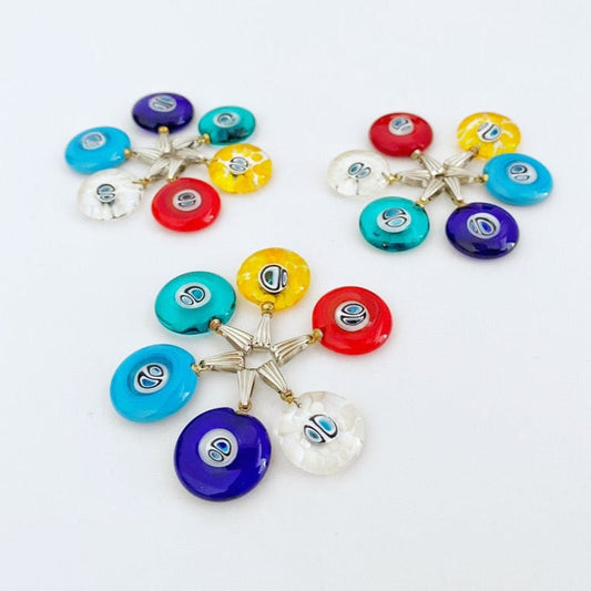 Evil Eye Beads, Murano Glass Evil Eye Pendant, Evil Eye Necklace, Blue