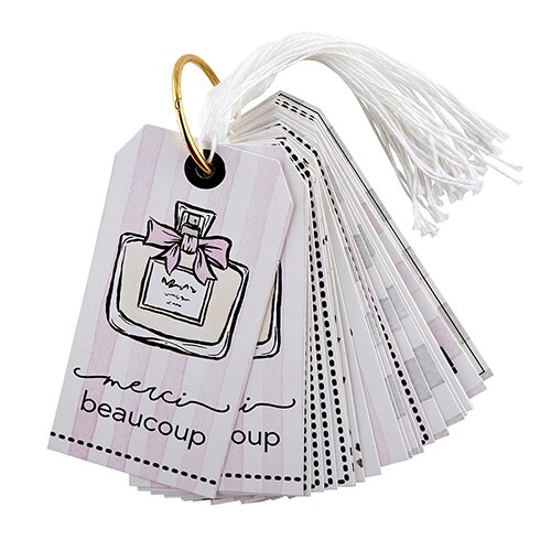 Merci Beaucoup Gift Tag Book | 24 Pretty Cardstock Tags | Clink Clink,