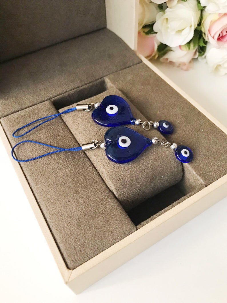 Tiny evil eye car mirror love charm