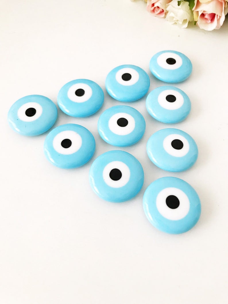 Turquoise handmade glass evil eye bead magnet