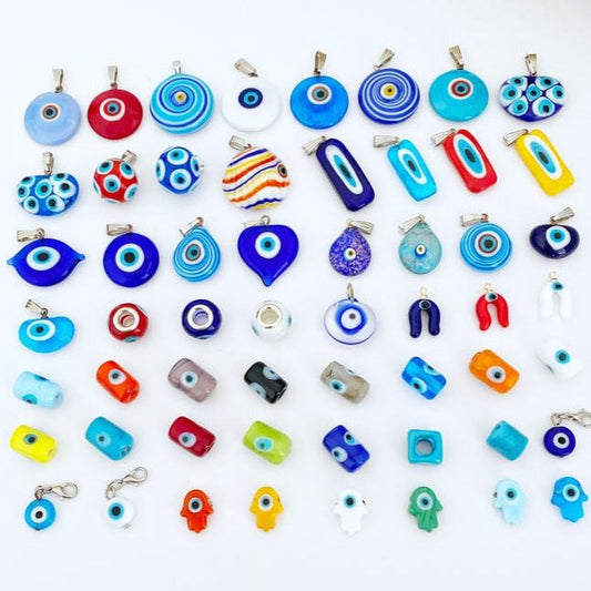 Murano Evil Eye Bead, Glass Murano Pendant, Evil Eye Necklace