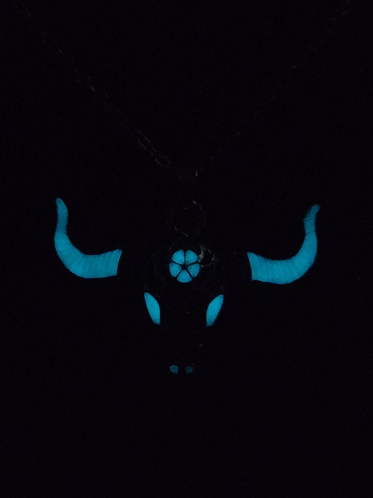 Glowing Bull Pendant Silver Necklace