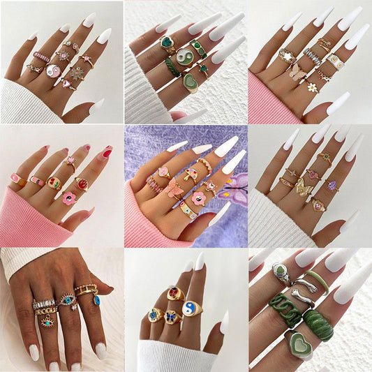 Sweet Tai Love Oil Dripping Ring Set