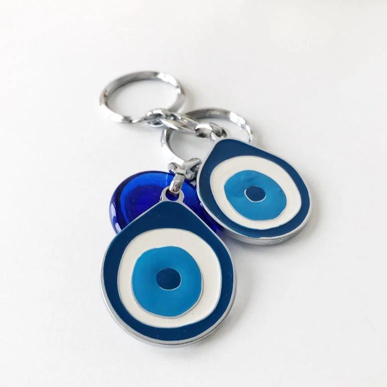 Evil eye metal keychain