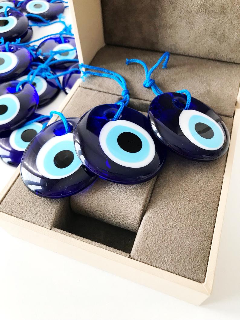 Blue Evil Eye Beads, 5.5cm, Evil Eye Charm, 10 pcs