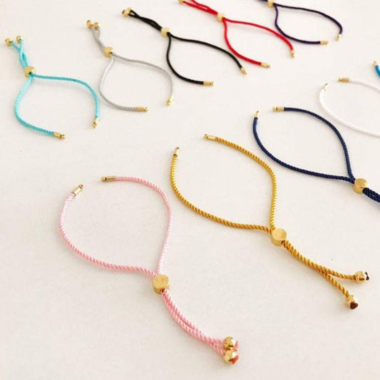 Half-finished Cord Bracelet, DIY Jewelry Bracelet, Adjustable Cord
