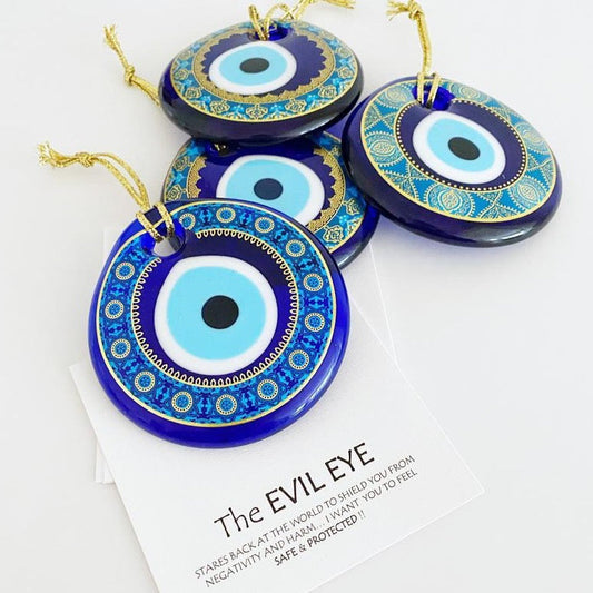Evil Eye Bead, 7cm, Unique Evil Eye Bead, Hand painted Evil Eye,